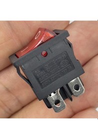 Resim Ic-119 Mini Işıklı Anahtar 4p Siyah + Kırmızı Işık 