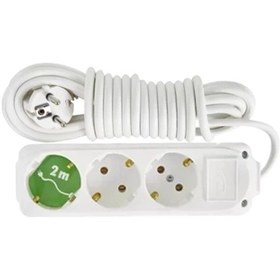 Resim Almera 3'lü Topraklı Grup Priz 2 Metre Beyaz 