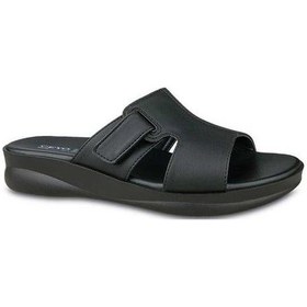 Resim Ceyo Ortopedik Yandan Cırtlı Kadın Terlik Siyah 