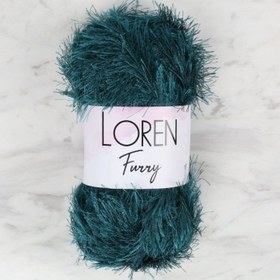 Resim Loren Furry Petrol Mavisi El Örgü İpi - RF039 - 34057 