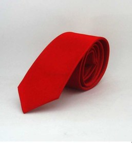 Resim Kırmızı Çocuk Boy Düz Renk Saten Kravat - Ck-01 