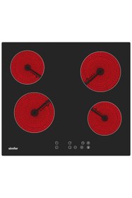 Resim Simfer Ankastre Set Siyah Dijital Power Turbo Fanlı Elektrikli Cam Ocaklı 2'li Set (Fırın+Elektrikli Ocak) 