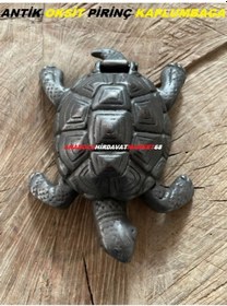 Resim Antik Pirinç Dekor Süs Kaplumbağa Biblo Kaplumbağa 