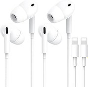 Resim OLKIEQZ 2'li paket Lighting In Ear kablolu kulaklık MFI sertifikalı Mikrofonlu HiFi stereo kulaklık, ses ayarı, gürültü azaltma, iPhone 14/13/12/pro/max vb. ile uyumlu 
