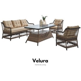 Resim Stil Bahçe Takımı Koyu Ceviz 