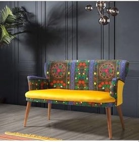 Resim Ikili Balkon Koltugu -bekleme Koltugu -misafir Koltuğu -çay Seti Koltugu-ahşap Iskelet 