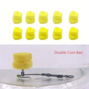 Resim 15 Adet Premium Sazan Balıkçılığı Saç Takımı Çift Mısır Yöntemi Besleyici ile - Dengeleyici Pop-Up Rigler için Dayanıklı Yüksek İndeksli Plastik Yem, Balıkçılık Yemi 
