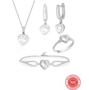 Resim RICH DIAMOND HEART SET (Gerçek Gümüş) 