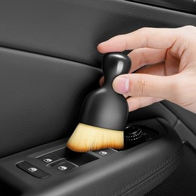 Resim 1 adet Yumuşak Kıllar Mikrofiber Araba İç Temizlik Fırçası - Oto Koltukları, Kapı Panelleri ve Konsolun Zahmetsiz Detayları İçin Kompakt Tasarım 