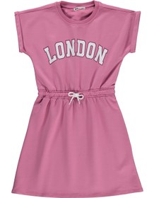 Resim Civil Girls London Baskılı 10-13 Yaş Elbise - Pudra - Pudra / 13-14 Yaş 
