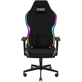 Resim EXVEGA Lunar Active Dokuma Kumaş Hoparlörlü Ve Masajlı ARGB Profesyonel Oyuncu Koltuğu (Siyah) 