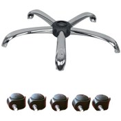 Resim Turaofis Tura Ofis Yıldız Krom Ayak + 5 Adet Siyah Tekerlek 