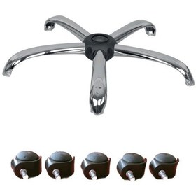 Resim Turaofis Tura Ofis Yıldız Krom Ayak + 5 Adet Siyah Tekerlek 