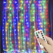 Resim 300 LED Pencere Perdesi Işıklı Dizisi, 8 Aydınlatma Modu, Uzaktan Kumandalı, USB Güçlü, Çok Renkli Noel Yatak Odası Parti Düğün Ev Duvar Dekoru 