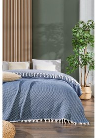 Resim Rebeka Lacivert Alice Model - Çift Kişilik Pike 200 x 230 CM 