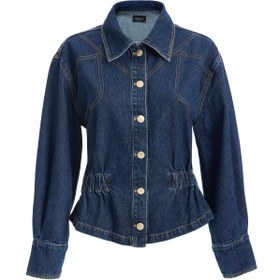 Resim Kadın Beli Büzgülü Denim Ceket - M 