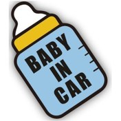 Resim Sones 10 Adet Arabada Bir Bebek Var Çıkartmalar Uyarı Çıkartmaları Stil: Ct203 Bebek X Mavi Alt Şişe Manyetik Çıkartmalar 