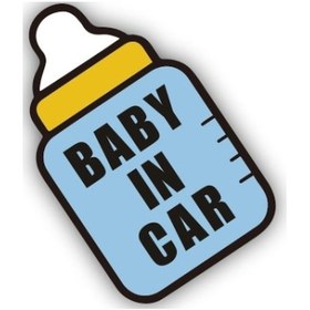 Resim Sones 10 Adet Arabada Bir Bebek Var Çıkartmalar Uyarı Çıkartmaları Stil: Ct203 Bebek X Mavi Alt Şişe Manyetik Çıkartmalar 