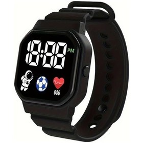 Resim Gaojunshop01 Siyah Led Astronot Spor Saati - Çok Fonksiyonlu Silikon Kordonlu Gençler Ve Çiftler İçin Diğer 