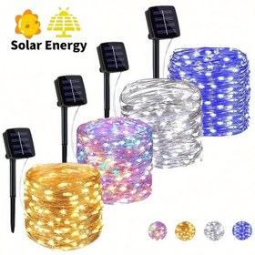 Resim 300/200/100/50 LED Açık Hava Peri Işıkları, Tüm Mevsimler için Uygun Hediye, 8 Modlu Güneş IP54 Yüksek Kaliteli Gümüş Işıklar, Çit Bahçe Patio Noel Ağacı Parti Tatil Düğün Süslemeleri için 11 Festival, 6 Oda için Işıklar 