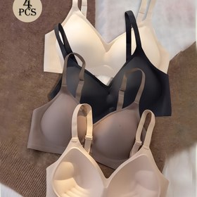 Resim 4 Kadın Kablosuz Sütyen Seti - Çıkarıcı Tasarım, Avuç Desteği Kupası, Yumuşak Kaldırma Tasarımı, Dikişsiz Şeffaflık, Ayarlanabilir Askılar ve Fan Şekilli Detaylar ile. 