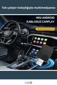 Resim Letsii Bluetooth 5.4 Wi Fi 6 Android Car Play Adaptörü 