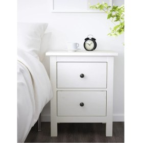 Resim IKEA Komodin-Şifonyer Hemnes Meridyendukkan Beyaz Vernik, 54X66 cm 2 Çekmeceli 