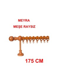 Resim Meyra Demonte Başlıklı Ahşap Rustik Perde Askısı - Raysız -meşe 175 Cm Meşe 