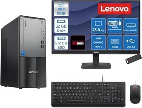 Resim Lenovo Thinkcentre Neo 50T Gen 5 Intel® Core™ İ7-14700 32GB Ddr5 512GB SSD 4GB/RX550 Freedos +23.8 Monitör Mini Tower Masaüstü Bilgisayar 2312UD001UTR27F12+ZETTAUSBBELLEK 