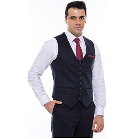 Resim Wessi 8 Düğmeli Desensiz Lacivert Yelek 001 