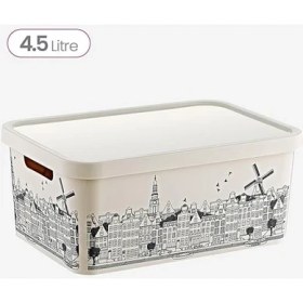 Resim Stafi Desenli Çok Amaçlı Kapaklı Kutu 4,5 Lt Amsterdam 