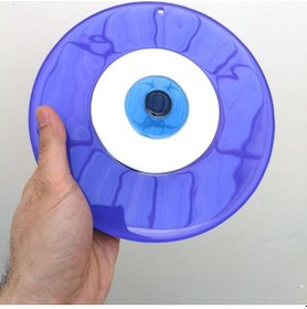 Resim Büyük Boy Lila Cam Nazarlık Nazar Boncuğu Lüks Kalite 20 cm Çap El Işi 