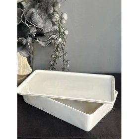 Resim Porselen Dikdörtgen Fırın&saklama Kabı 