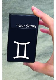 Resim Ikizler Burcu Kazıma Kişiye Özel Metal Sigara Tabakası Paketi 