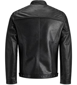 Resim Jack & Jones Jjerocky Jacket Noos Siyah Erkek Deri Ceket 12147218 
