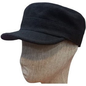 Resim Kışlık Kastro Model Şapka Kaşe Kumaş Siyah Renk Ayarlanabir Siyah 