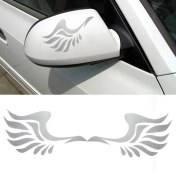 Resim Solfera Gümüş Renk Melek Kanadı Otomobil Ayna Sticker Cs036 