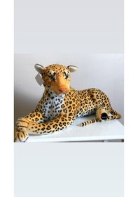 Resim Oyuncak Leopar Kaplan Peluş Dev Boy 90 Cm Kahverengi 