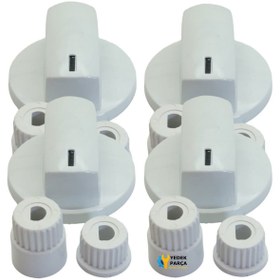 Resim Ozba Ticaret Uğur Uyumlu Düğme 4 lü Takımı Ankastre Set Üstü Ocak Düğmesi 