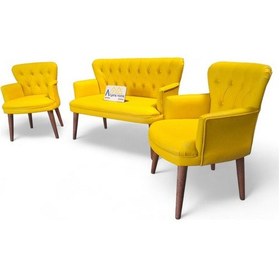 Resim Ahşap Ayaklı Deri Ofis Koltuğu Ve Kanepeleri Deri Ofis Koltuğu Büro Mobilyası Bekleme Koltuğu Sarı 