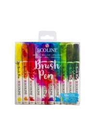 Resim Talens Ecoline Brush Pen Fırça Uçlu Kalem Seti 10 Renk Brıght Col 