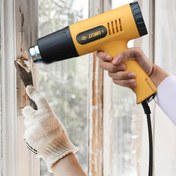 Resim 1600W Yüksek Güçlü Boya Çıkarıcı Tabancası, İki Hızlı Sıcaklık Kontrollü Ağır Hizmet Tipi Isıtma Tabancası Seti - Zemin ve Deri için Kurutma ve Boya Çıkarma, 220V EU Fiş 