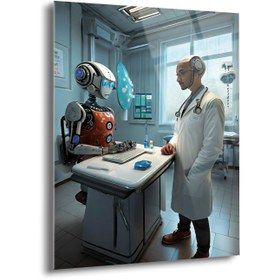Resim Robot Doktor Cam Tablo - MOD074 - 30 x 45 cm 