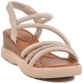 Resim Aspor Bej Kadın Dolgu Topuk Sandalet Çok Renkli 