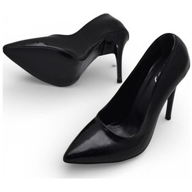 Resim Ispartalılar 803 Stiletto Kadın Topuklu Ayakkabı 10,5 Cm İnce Topuk Abiye Düğün Nişan Ayakkabısı Siyah 