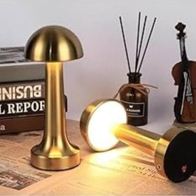 Resim Gold Kablosuz Şarjlı Masa Lambası - Altın Renk, Dokunmatik, Ayarlanabilir Işık, Modern ve Şık Tasarım, Ev, Kafe, Ofis için LED Lamba 