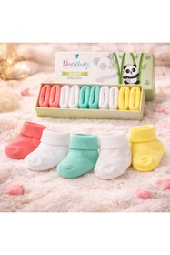 Resim Novibaby 5'li Bambu Yenidoğan Bebek Çorap I Star I Kız Erkek Bebek Çorabı 
