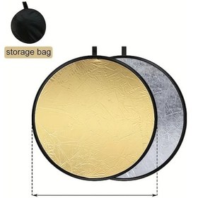 Resim Cordial 2'si 1 Arada Portatif Fotoğraf Reflektörü 30cm Altın Gümüş 