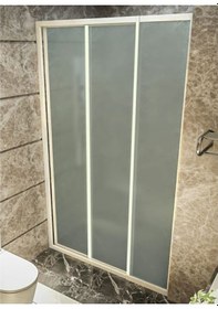 Resim Nokta Duşakabin Teknesiz Plastik Camlı Duşakabin 1 Sabit 2 Sürgülü Şeffaf 