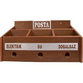 Resim SELENA Ahşap Ortak Fatura Ve Posta Kutusu Ceviz 